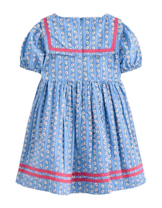 Mini Boden Girls' Floral Printed Heritage Sailor Dress in Blue