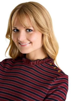 Women's Grace Long Sleeve Jersey Top in Burgundy