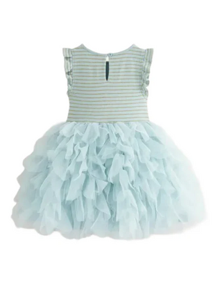 Mini Boden Girls' Petal Skirt Mix Tulle Dress in Vintage Blue (Imperfect)