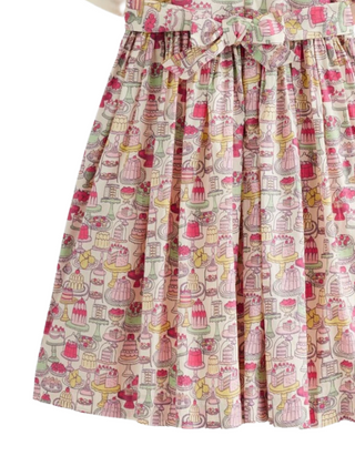 Mini Boden Girl’s Short Sleeve Nostalgic Occasion Smock Dress in Pink Mix