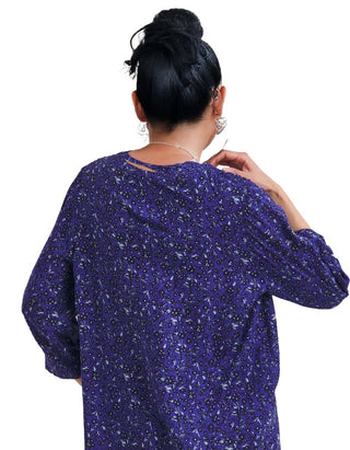 Women's 3/4 Sleeve Button Down Blouse in Blue