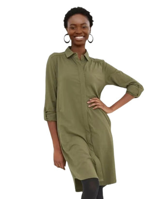 Women's Long Sleeve Jersey Shirt Tunic in Green