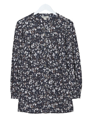 Women's Long Sleeve Printed Tunic in Brown Wild Floral