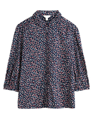 Women's 3/4 Embrace Shirt in Feather Marks Maritime