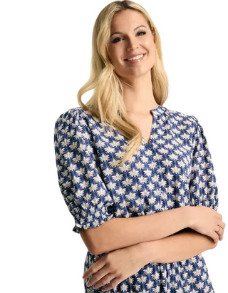 Womens Printed Laurie Viscose Midaxi Dress in Blue