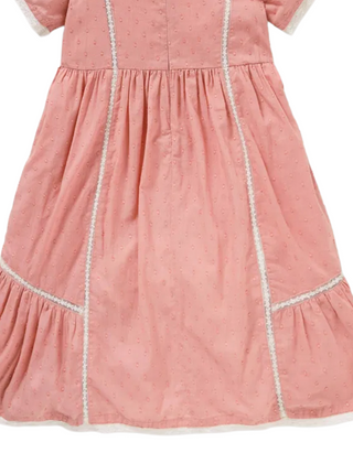 Mini Boden Girls' Embroidered Nostalgic Dress in Almond Pink