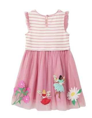 Mini Boden Girls' Applique Tulle Dress in Formica Pink Flower Fairy