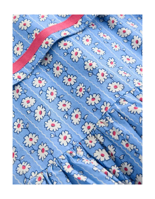 Mini Boden Girls' Floral Printed Heritage Sailor Dress in Blue