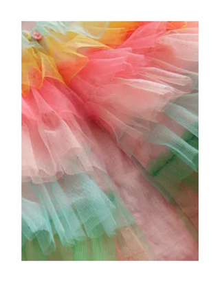 Mini Boden Girls' Tulle Layered Jacket in Rainbow Colour