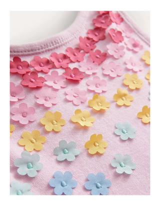 Mini Boden Girls Jersey Flutter Applique Tulle Dress - Sweet Pea Pink