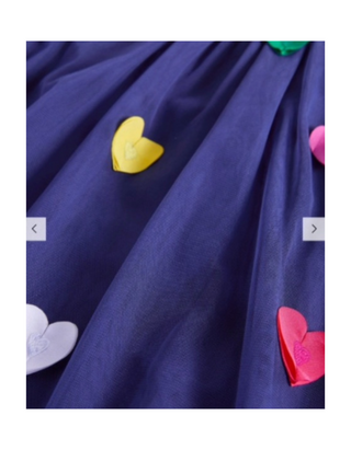 Mini Boden Girls Applique Tulle Top in Starboard Blue Flutter Hearts