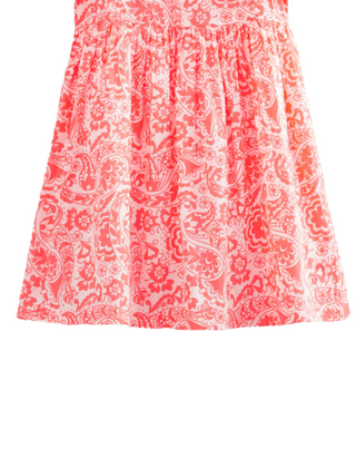 Mini Boden Girls' Paisley Printed Flutter-sleeve Dress  in Watermelon Punch