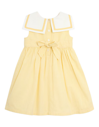 Jojo Mama Bebe Girls' Sailor Stripe Party Dress in Butter Yellow