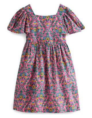 Mini Boden Girls' Printed Paisley Azela Flutter Dress in Pink Bloom