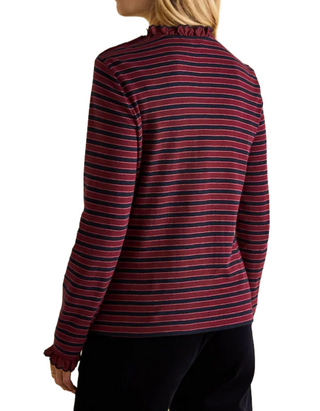 Women's Grace Long Sleeve Jersey Top in Burgundy