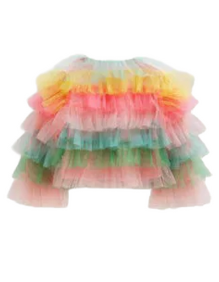 Mini Boden Girls' Tulle Layered Jacket in Rainbow Colour