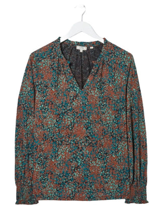 Women's Long Sleeve Textured Spot Top in Brown