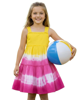 Girl's Sleeveless Sun Dress in Yellow