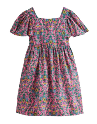 Mini Boden Girls' Printed Paisley Azela Flutter Dress in Pink Bloom