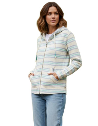 Women's Ally Homespun Zip Through Hoodie in Ivory