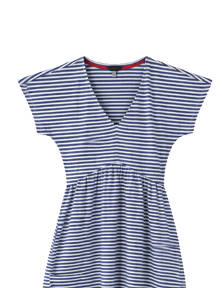 Women's Daybreak Striped Jersey Dress in Blue/White