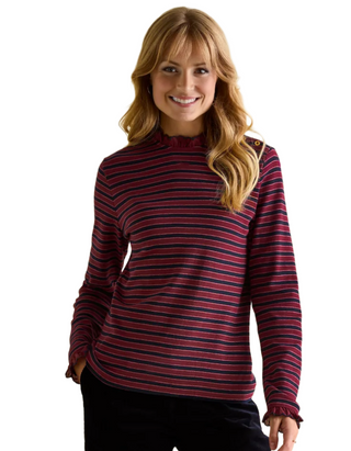 Women's Grace Long Sleeve Jersey Top in Burgundy