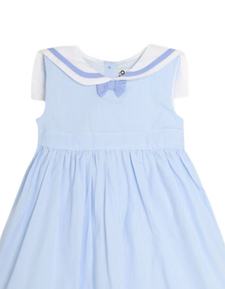 Jojo Mama Bebe Girls' Sailor Stripe Party Dress in Sky Blue