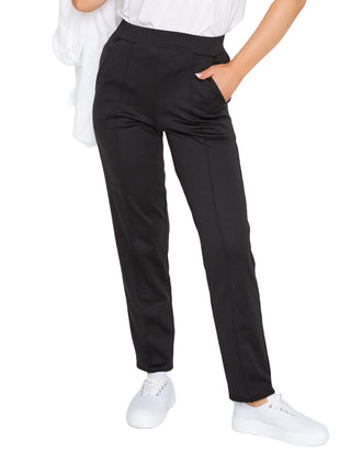 Women's Pintuck Ponte Trousers in Black