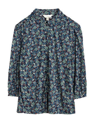 Women's 3/4 Sleeve Embrace Shirt in Wax Glaze Tulips Maritime