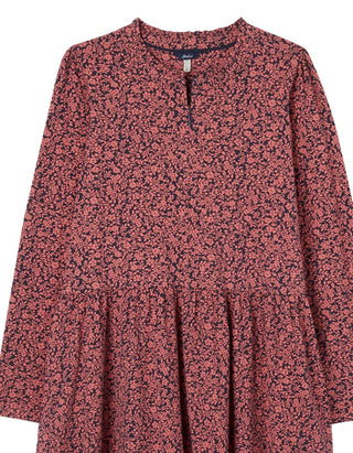 Women's Long Sleeve Aurora Floral Midi Dress in Red (Imperfect)
