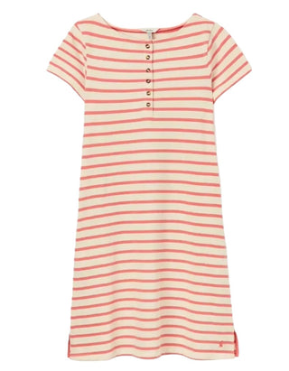 Women's Kea Henley Button Down A-Line Dress in Pink