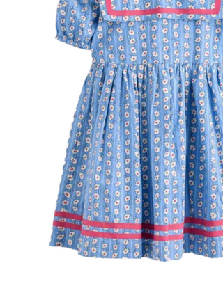 Mini Boden Girls' Floral Printed Heritage Sailor Dress in Blue