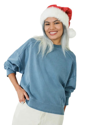 Women's Lucy Seam Detail Sweatshirt in Blue (Imperfect)