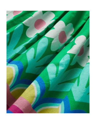 Mini Boden girls' Printed Smocked Sun Dress in Highland Green