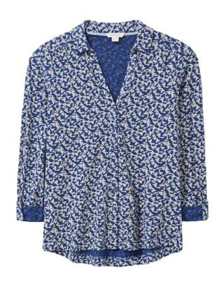 Women's Annie Jersey Printed Shirt in Navy Print (Imperfect)