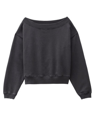 Women's Carlota Off Shoulder Sweatshirt in Black (Imperfect)