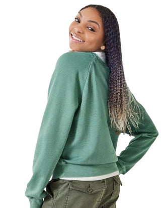 Women's Amayah Ruffle Detail Sweatshirt in Green (Imperfect)