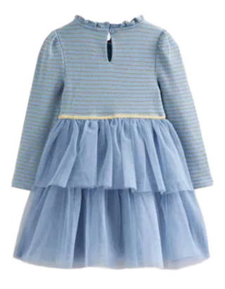 Mini Boden Girls' Sparkly Tulle Mix Dress in Blue
