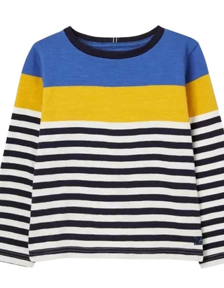 Boy's Long Sleeve Striped Whitlock Crew T-shirt in Blue (imperfect)