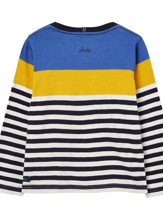 Boy's Long Sleeve Striped Whitlock Crew T-shirt in Blue (imperfect)