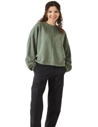 Women's Amara Seam Detail Sweatshirt in Green (Imperfect)