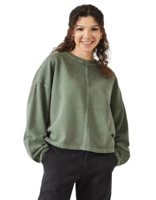 Women's Amara Seam Detail Sweatshirt in Green (Imperfect)