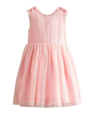 Mini Boden Girls' Tulle Applique Back Dress in Pink Butterfly (Imperfect)