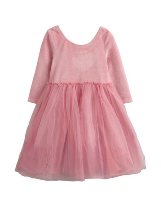 Mini Boden Girls' Velvet Bodice Tulle Party Dress in Almond Pink