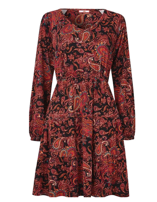 Women's Long Sleeve Paisley Jersey Tunic in Pink Multi