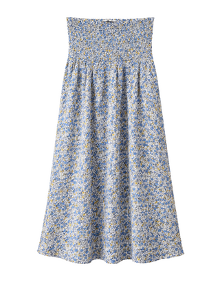 Women's Sienna Shirred Waisted Ditsy Floral Skirt in Adele Blue