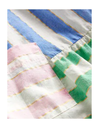 Mini Boden Girls' Fun Sparkle Stripe Strappy Dress in Multi Stripe