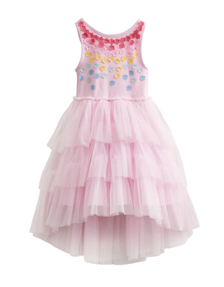 Mini Boden Girls Jersey Flutter Applique Tulle Dress - Sweet Pea Pink