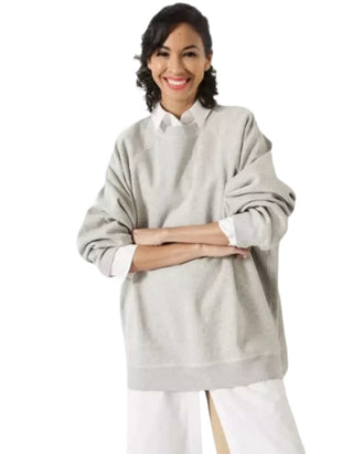 Women’s Long Sleeve Megan Oversized Sweatshirt in Grey Marl