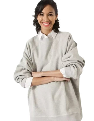 Women’s Long Sleeve Megan Oversized Sweatshirt in Grey Marl